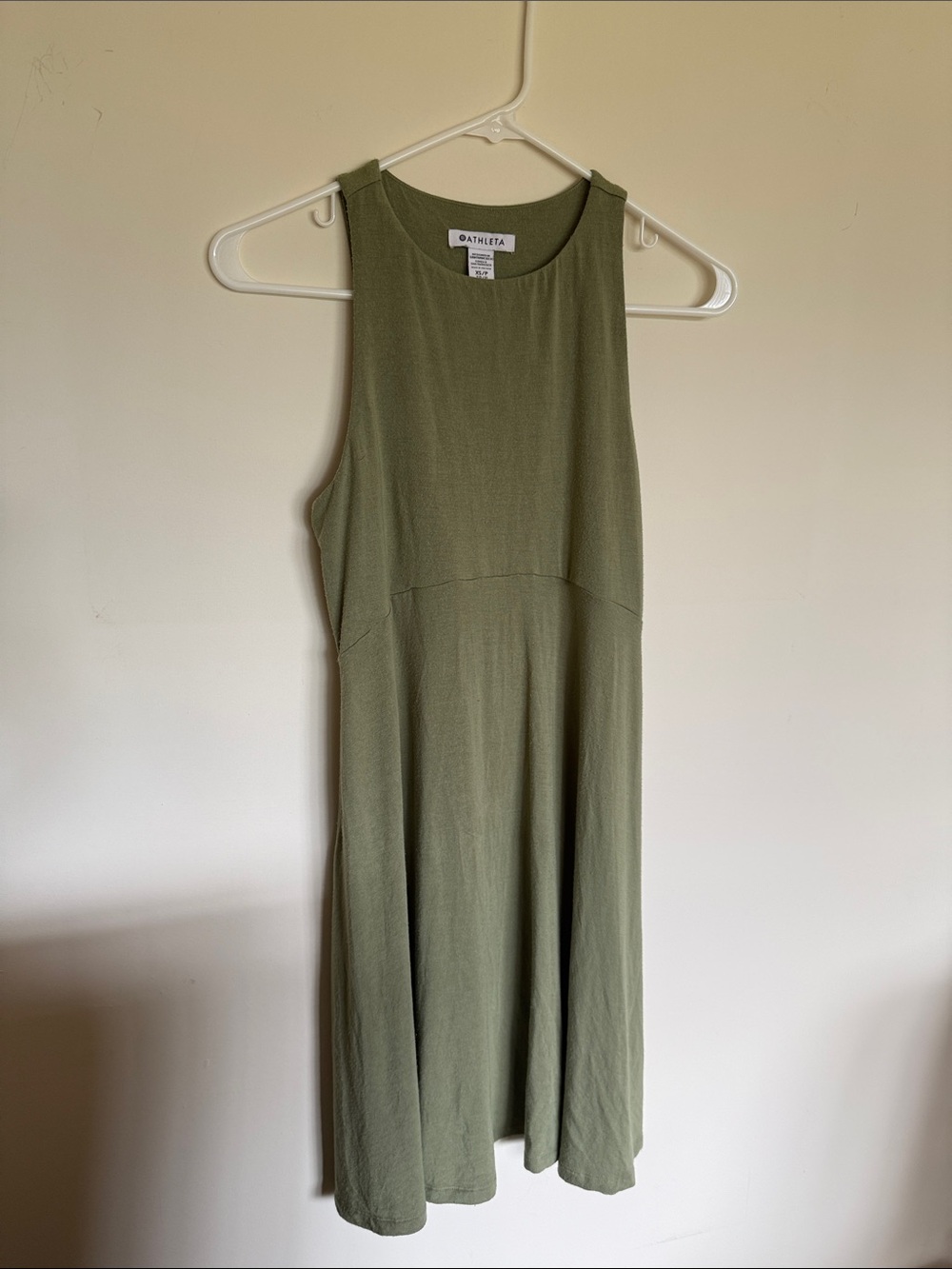 Athleta Santorini Thera Olive Sleeveless Midi Dress